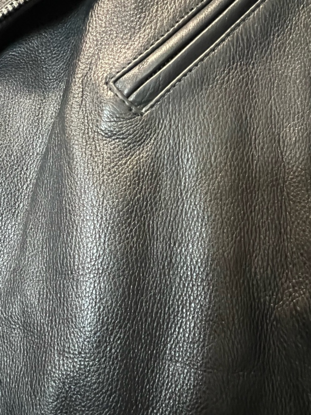 Men's Leather Jacket with Red Quilted Lining - Rolling Stones - Picture 4 of 9